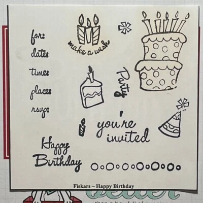 Sellos transparentes de feliz cumpleaños de Fiskars Foto 1 de 4
