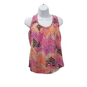 Canotta Trina Turk seta colorata donna S 100% seta racerback colori vivaci - Foto 1 di 5