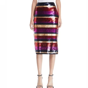 Trina Turk Cava Striped Sequin Skirt Size 2 MSRP $348 - Picture 1 of 3