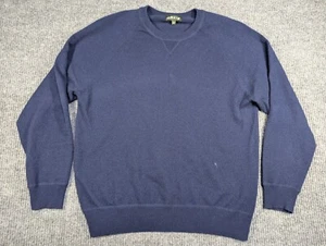 Orvis Sweater Mens Large Blue Cashmere Wool Crewneck Knit Pullover Grandpacore - Picture 1 of 9