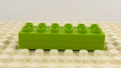 Lego Duplo Ladrillo 2x6 Plano (2) Verde Lima Foto 1 de 2
