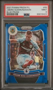 2022 Panini Prizm E.P.L Johann Berg Gudmundsson Blue 248/340 #69 Burnley PSA 9 - Picture 1 of 2
