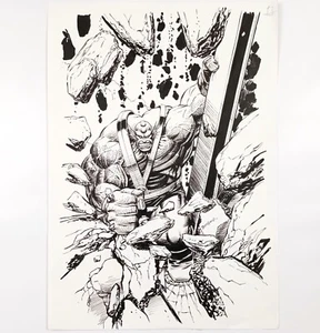 SAURAS TRADING CARD ORIGINAL ART BY MICHAL DUTKIEWICZ. #47 PITT / INTREPID 1995 - Picture 1 of 6