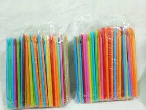 500 Neon Spoon Straws Snow Cones Case Party Slush Unwrapped for Shaved Ice - Picture 1 of 1