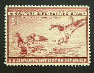 RW13 Federal Duck Hunting Stamp MNH, OG Migratory Bird Hunting Stamp 1946 - Picture 1 of 2