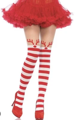 Rudoloph Reindeer Stripped Tights - Image 1 of 3