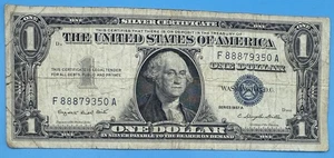 One Dollar 1957A $1 Blue Seal Silver Certificate Note Serial: F 88879350 A - Picture 1 of 3
