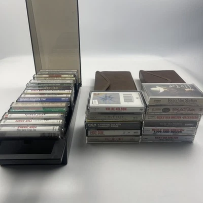 Country Collection Tape Cassette Album Lot of 26 With 3 Travel Cases - Image 1 of 4
