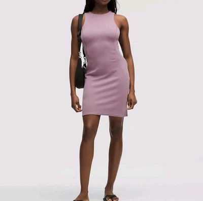 Новый с Ярлыками Lululemon $138 ребристый Softstreme Slim-Fit бак платье Lavendar Lux размер 8 - Изображение 1 из 4