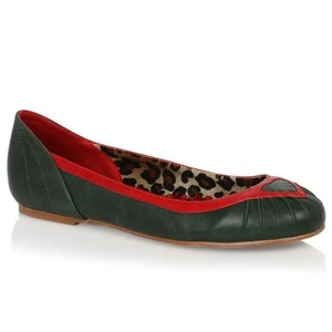 Zapatos Bettie Page Mujer Verde Rojo Vintage Años 40 50 Retro Pinup Swing Dance Segunda Guerra Mundial - Imagen 1 de 3
