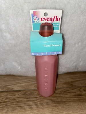 Vintage 1995 Evenflo Pink Pastel Nurser Baby Bottle 8oz Latex Nipple NOS NEW - Image 1 of 4