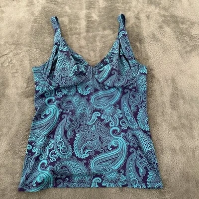 Traje de baño Title Nine Tankini Top 36D azul cachemir soporte con aros Foto 1 de 4