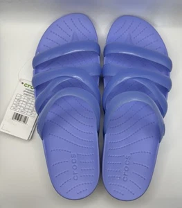 Crocs Crocssplash glänzende Damen-Riemchensandalen Moon Jelly Größe 10 neu mit Etikett - Bild 1 von 4