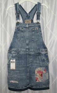 NEW Polo Ralph Lauren Denim Jean Overall Dress Floral Patches Daisies Girl 12 - Picture 1 of 10