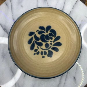 Pfaltzgraff Folk Art 7.25" Salad Plate Blue Floral On Tan Rustic USA Backstamp - Picture 1 of 8