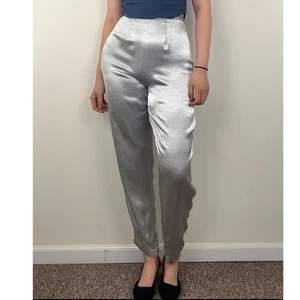 Vintage Todd Thompson Metallic Silver Pants - Picture 1 of 8