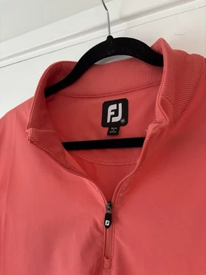 FootJoy Golf Vest Mens Medium Coral, Quarter Zip Sleeveless - Image 1 of 4