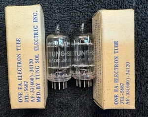 2 tubos de audio Tung-Sol JTL 5687 emparejados nuevos en caja EE. UU. - Imagen 1 de 7