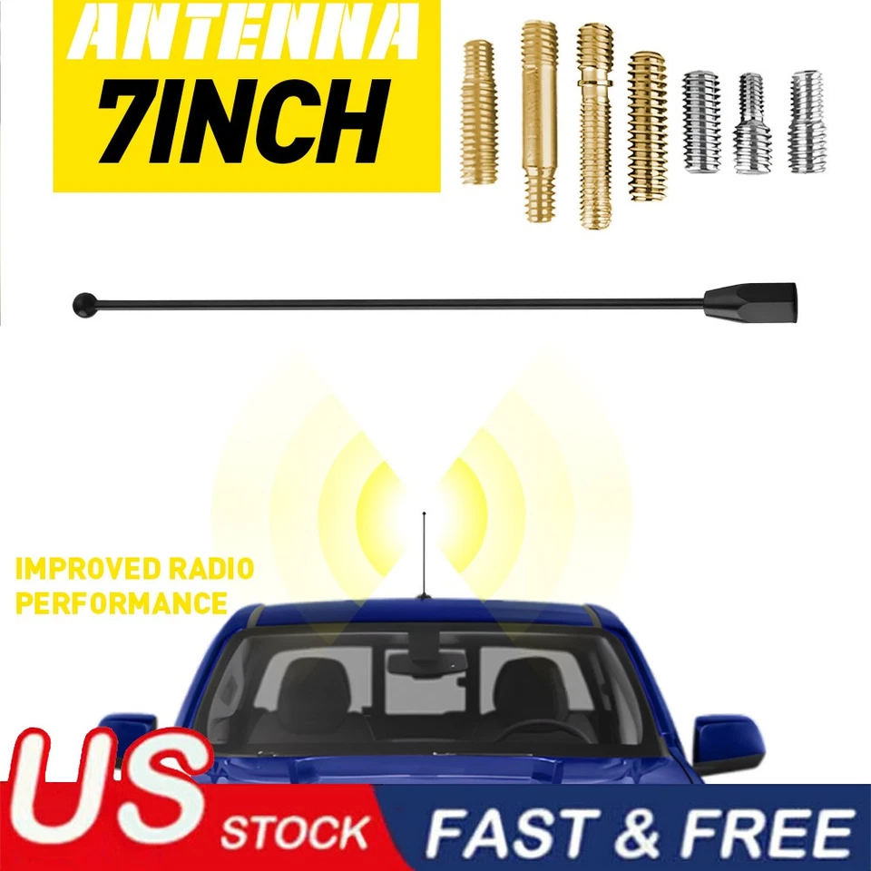 Antena de acero inoxidable negra de 7" para FORD E150/250/350/450/550 ECONOLINE 1992-2024 nueva Foto 1 de 4