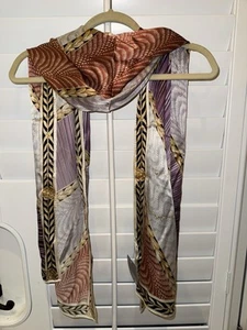 Metropolitan Museum of Art GUILLOCHÉ STRIPES OBLONG Silk Scarf Floral New MOMA - Picture 1 of 6