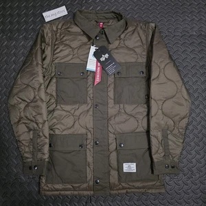 Alpha Industries Onion Quilted Shirt Chore Jacket Vintage Brown Men's Sz Small - Picture 1 of 9