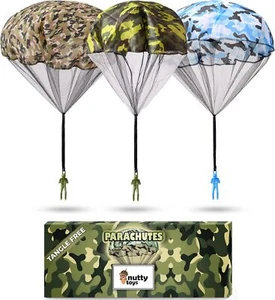 Army Parachute Toys for Kids - Tangle Free Outdoor Flying Parachute Men, Top Ind - Picture 1 of 7