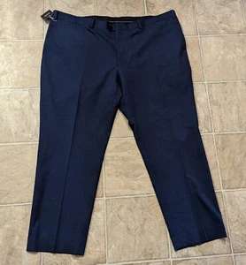 NWT Indochino Size 44/28 Men's Dark Navy Blue Slash Pocket Wool Dress Pants 0332 - Picture 1 of 6