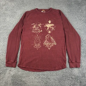 Timberland Jumper Mens XL Red Sweater Pullover Print Outdoor Walk Hike Autumn - Picture 1 of 7