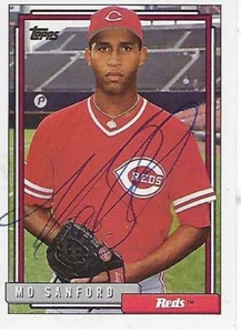 MO SANFORD SIGNED 1992 TOPPS #674 - CINCINNNATI REDS - Bild 1 von 1