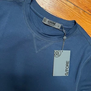 G/Fore Mens Performance LS Golf Shirt Crew Neck NWT $155 Size S Navy Blue - Imagen 1 de 10