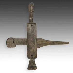VINTAGE DOOR LOCK CARVED WOOD DOGON PEOPLE MALI WEST AFRICA 20TH C. - Bild 1 von 4
