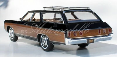 Automodello 1969 Chevrolet Kingswood Estate Station Wagon 1:24 Black COA LE - Image 1 of 4