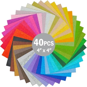 40PCS Felt Fabric Sheets Craft - 4"X 4" Assorted Colors - 1Mm Thick Square Nonwo - Picture 1 of 9