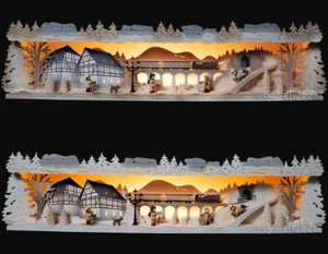 LED Schwibbogen-Erhöhung Neuheit Unterbank 79cm Winterland Zug Erzgebirge Sockel - Bild 1 von 1