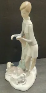Vtg Lladro Scholar With Ewe And Lamb #3169 Org. Stickers And Markings - Picture 1 of 8