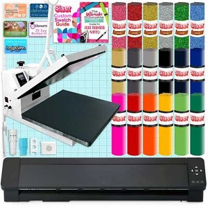 Silhouette Cameo 5 PRO MK-II with 15" x 15" White Heat Press & Siser HTV - Picture 1 of 24
