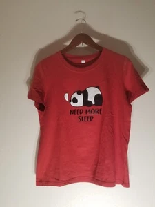 Shein Girl's Red Panda T-Shirt "Need More Sleep" Size Small New in Bag - Picture 1 of 9