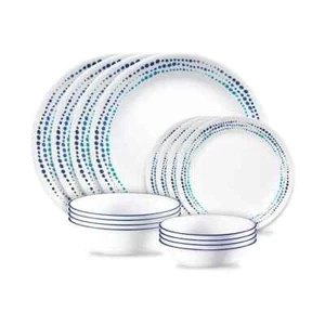 Corelle 18 piece Ocean Blues Dinnerware Set Service for 6 - Picture 1 of 1