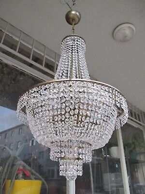 Antique Vintage REAL Austrian Swarovski Crystal Chandelier Lamp Light 1940s,,,, • 153.53$