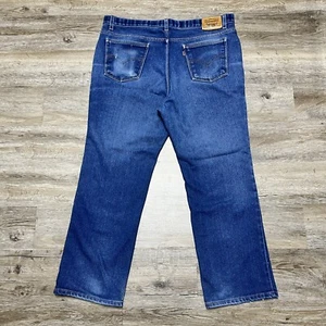 Jeans vintage Levi's 547 uomo denim blu marrone oro linguetta anni 90 Y2K sbiadito 38x28,25 - Foto 1 di 14