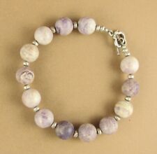 Charoite and fine silver bracelet. Natural lavender gemstone. Handmade.
