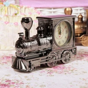 Plastic Table Clock Vintage Desktop Clock Desk Decor Train Alarm Clock Home - Picture 1 of 10