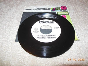 RARE Bee Gees cover song 7" PROMO record Rozetta Johnson 1972 Barry Robin Gibb - Picture 1 of 2