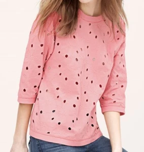 Neu mit Etikett Ann Taylor LOFT Sweatshirt mit Blumenmuster und Ösen - Bild 1 von 8