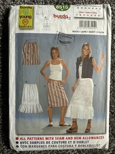 Burda 8515 Skirt Drawstring Tiered Tied Sz 8-20 CUT View A To 20 View B To 12 - Picture 1 of 10