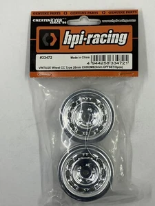 HPI Racing #33472 Vintage Wheel-CHROME- 26mm 0mm Offset (2pcs) - Picture 1 of 6