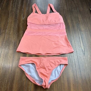 Womens Nike Tank top Swim Suit 2 Piece Set Size S Top Bottoms Pink - Picture 1 of 9