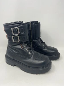 Harley Davidson Damen schwarz Leder Stiefel seitlicher Reißverschluss 9” hoch 81408 Größe: 8 - Bild 1 von 13