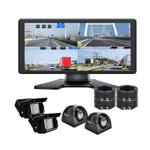 iPoster 32GB 10" Quad Monitor 360° Parking DVR Backup Cameras For Truck RV BUS - Picture 1 of 12