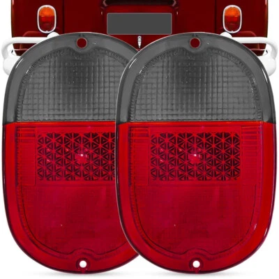 VW T2 BUS SplitScreen REAR TAIL LIGHT BLACK LENSES Pair 2pcs Set -1971 KOMBI - Image 1 of 4